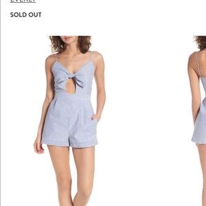 Everly Tie Front Seersucker Romper